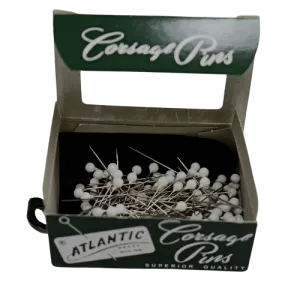 1 1/2" Atlantic Brand Round Head Flat White Corsage Pins | 144 Count