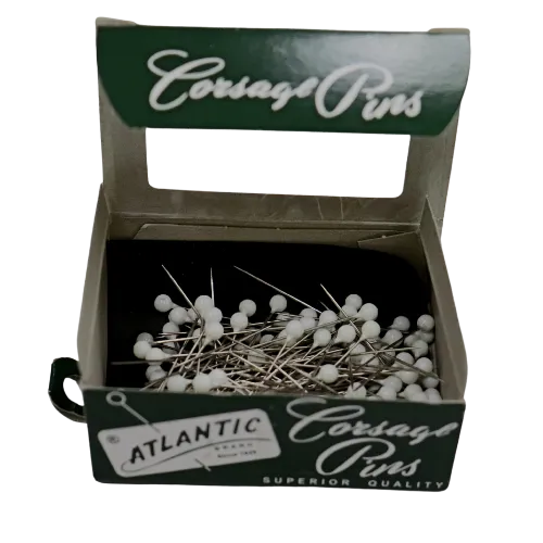 1 1/2" Atlantic Brand Round Head Flat White Corsage Pins | 144 Count