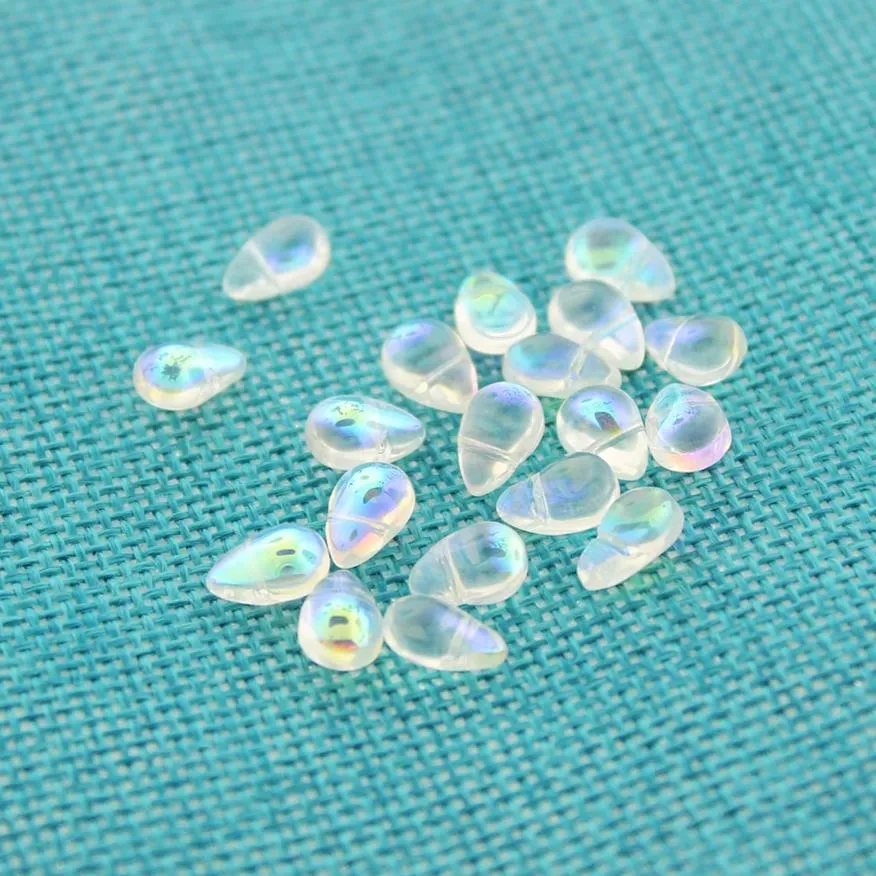 10 Mermaid Tear Drop Glass Charms - Z1137