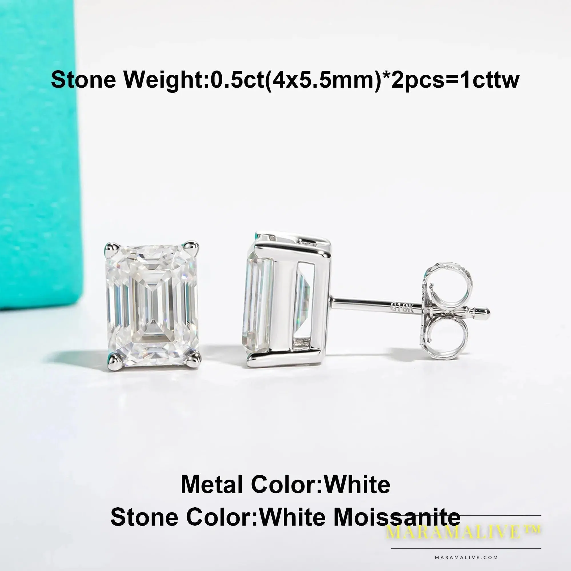 10K Gold Moissanite Stud Earrings for Women | Diamond-Like Sparkle