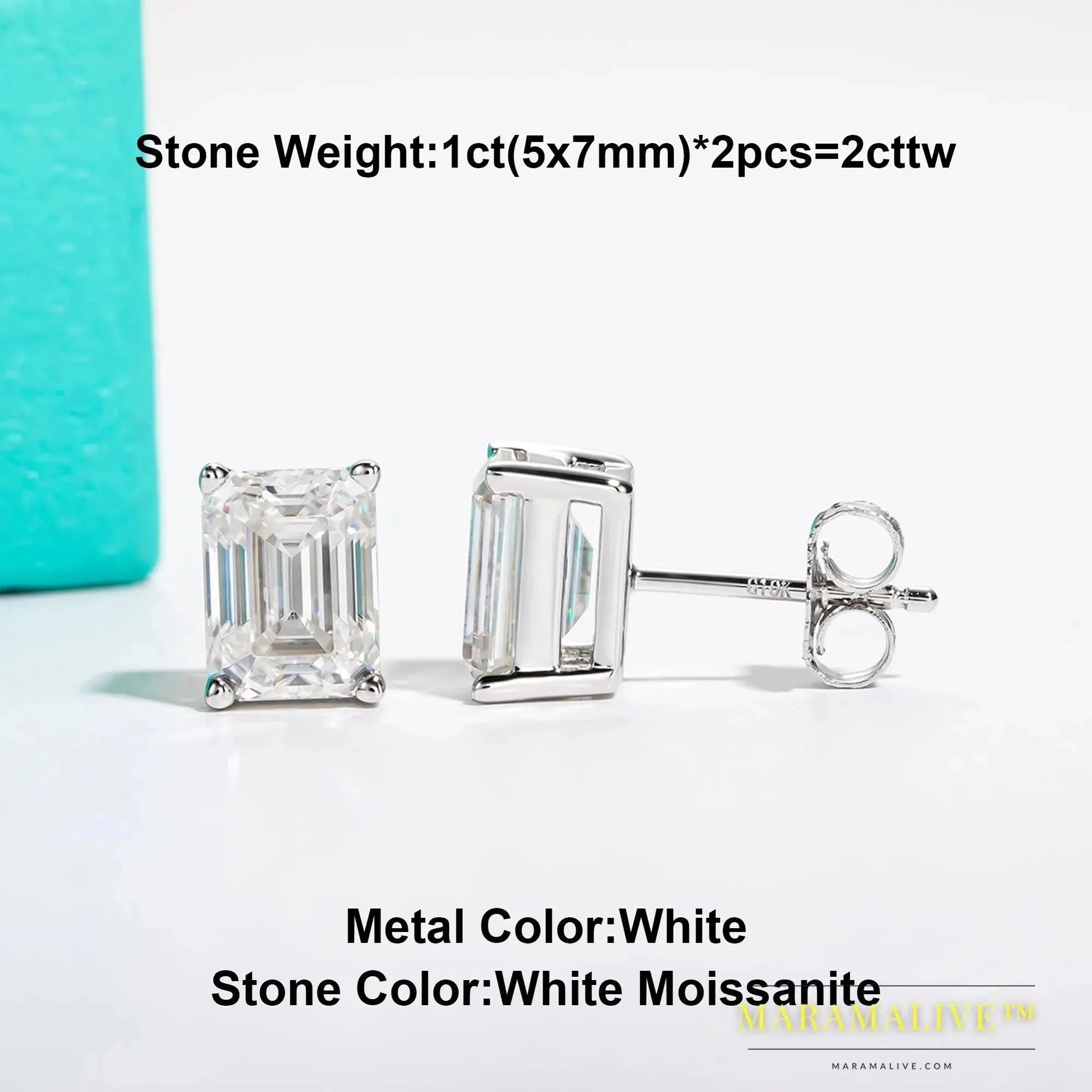 10K Gold Moissanite Stud Earrings for Women | Diamond-Like Sparkle