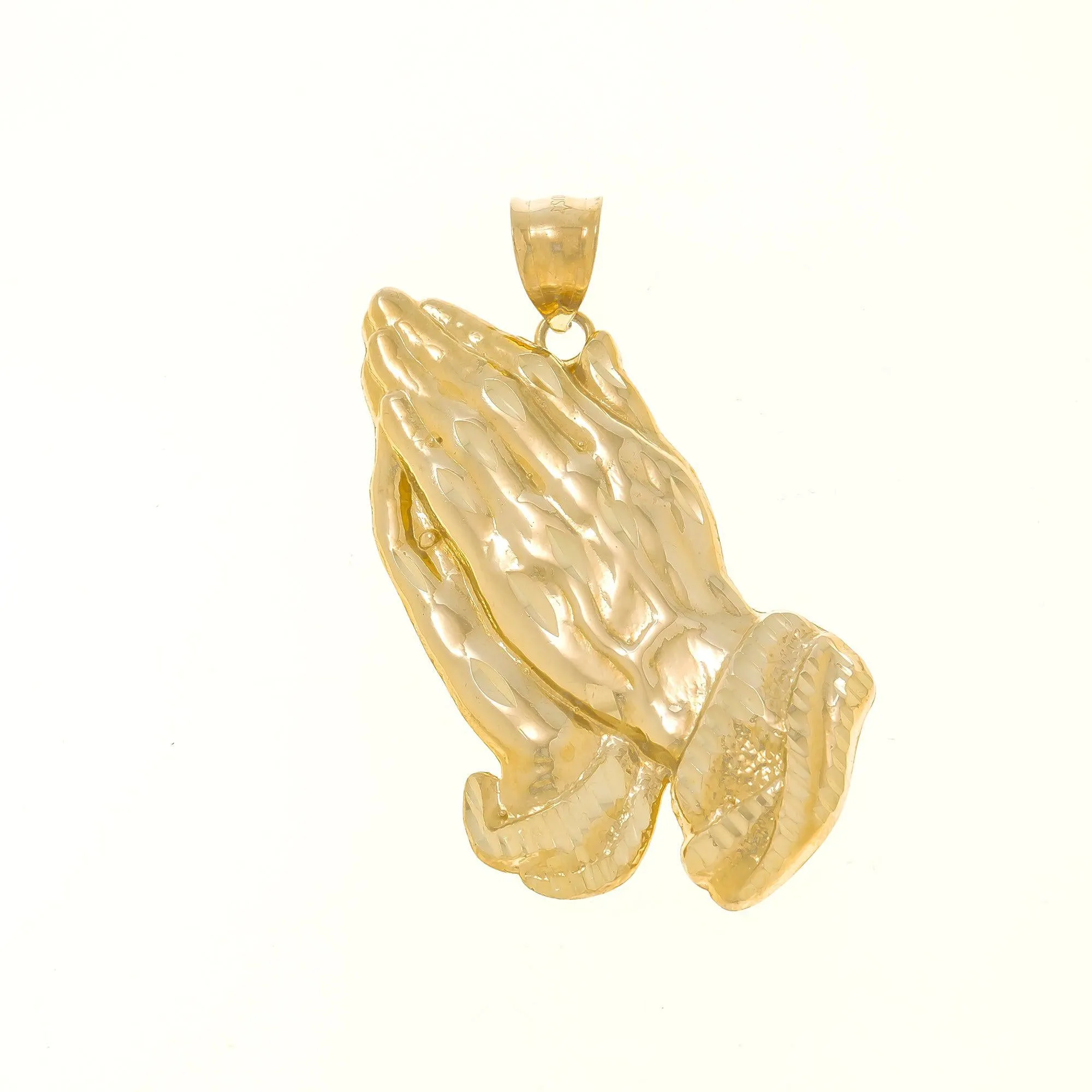 10K GOLD PRAYING HANDS PENDANT 6.8G