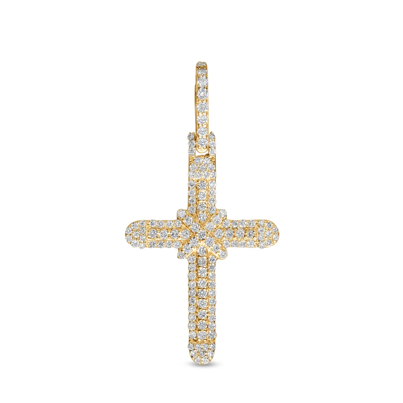 10K White Gold Diamond Cross Pendant 0.82 ctw