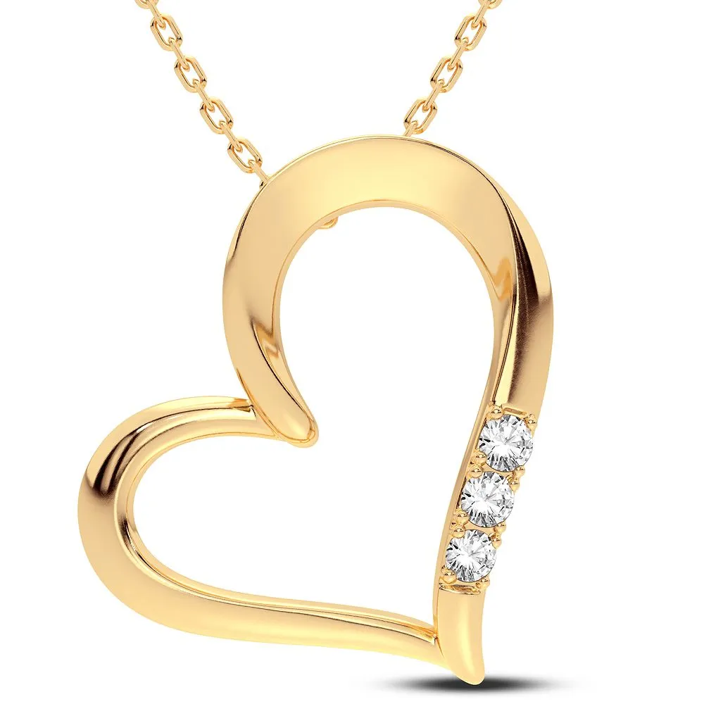 14K 0.06CT Diamond Pendant