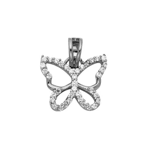 14K CZ Butterfly Pendant