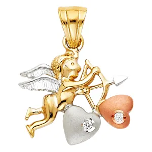 14K CZ Cupid Pendant