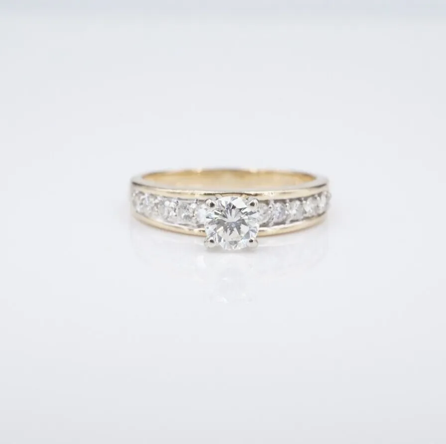 14k Diamond Engagement Ring Yellow Gold 1/2 ctw Size 7.25 RG4312