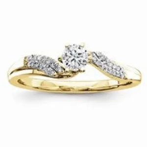 14k Yellow Gold Diamond Engagement Ring