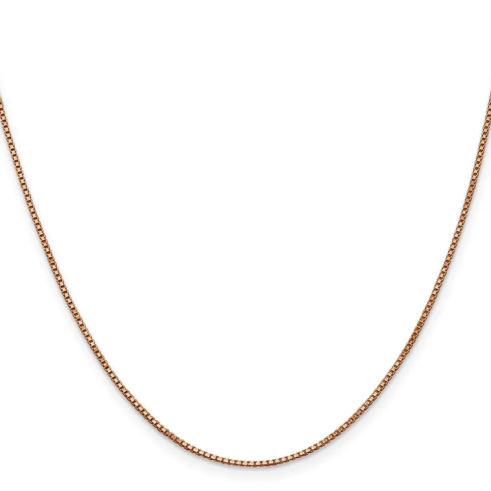 14KT Rose Gold 24-inch 1MM Lobster Clasp Box Chain