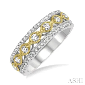 14KWY Diamond Lattice Two-Tone Fashion Ring w/ 0.40 ctw