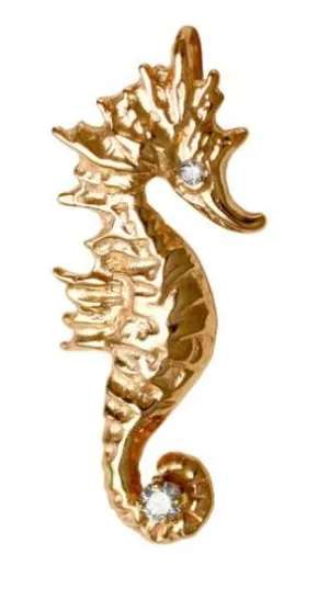 15160D - 1 3/8" SEAHORSE PENDANT WITH DIAMONDS AND HIDDEN BAIL