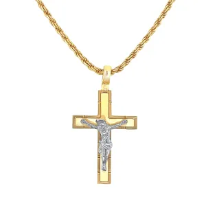 18KT Yellow and White Gold Cross Pendant