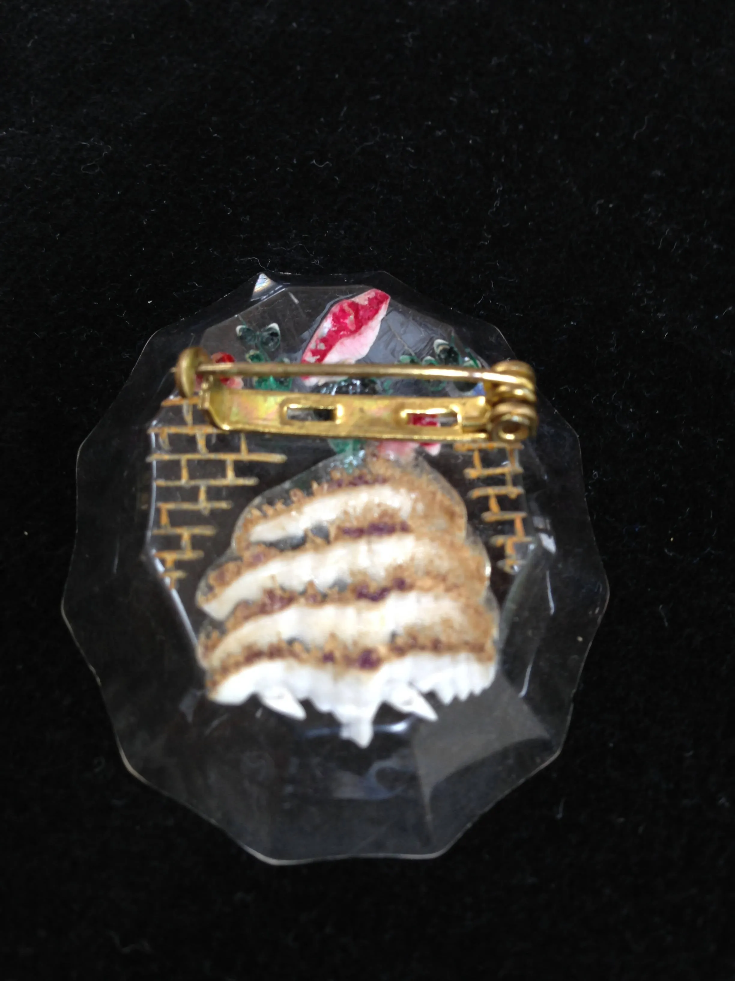 1950's lucite crinoline lady brooch