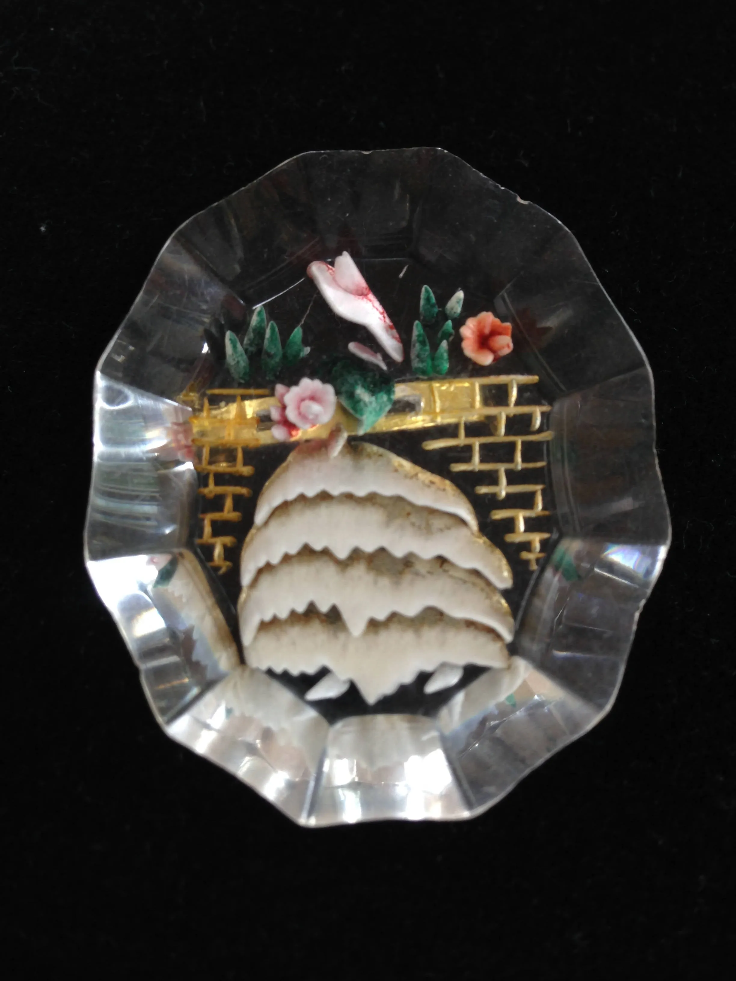 1950's lucite crinoline lady brooch