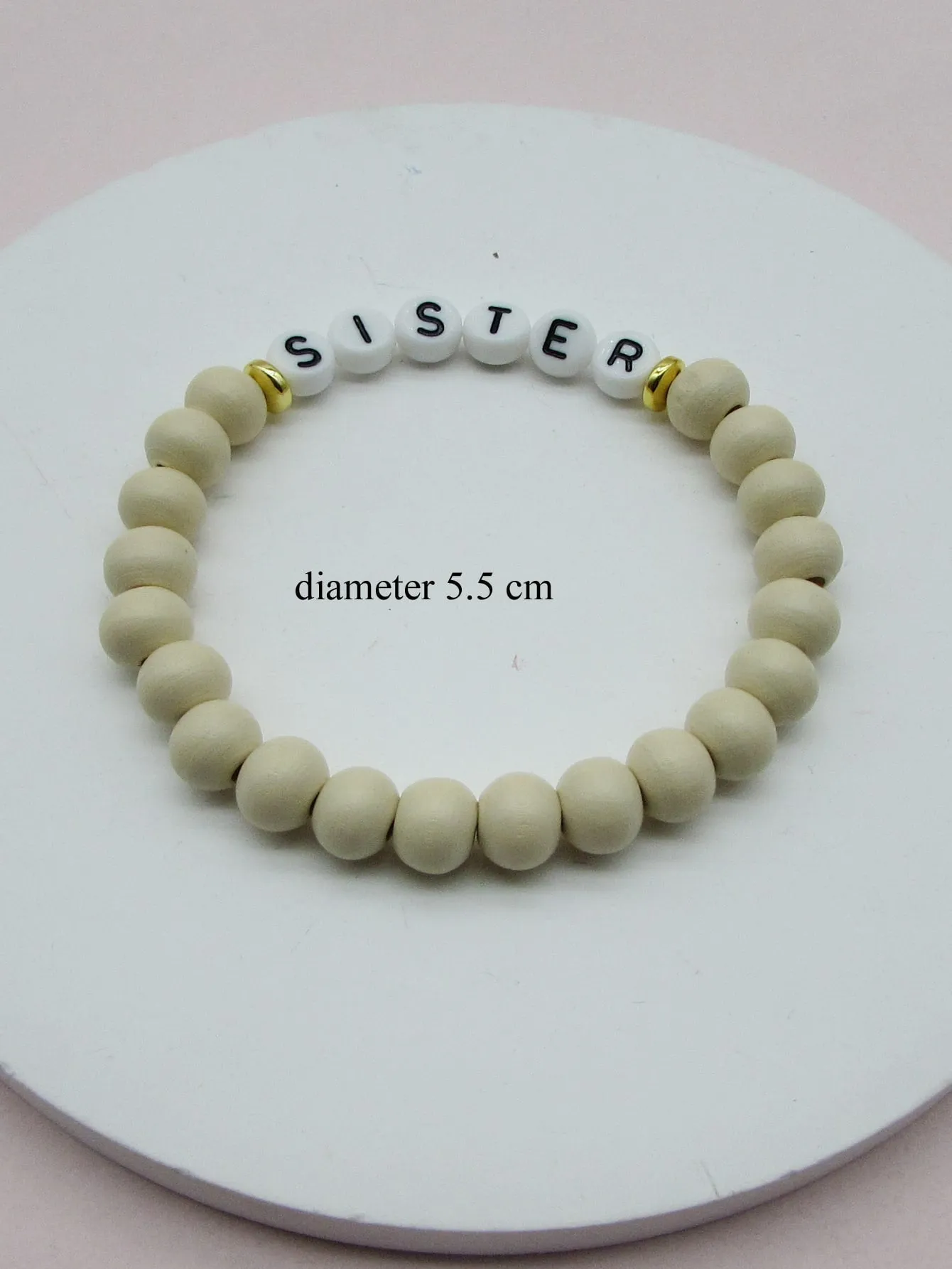 1pc Sister Detail Wooden Beaded Bracelet Gift for Sister Sisters Gift