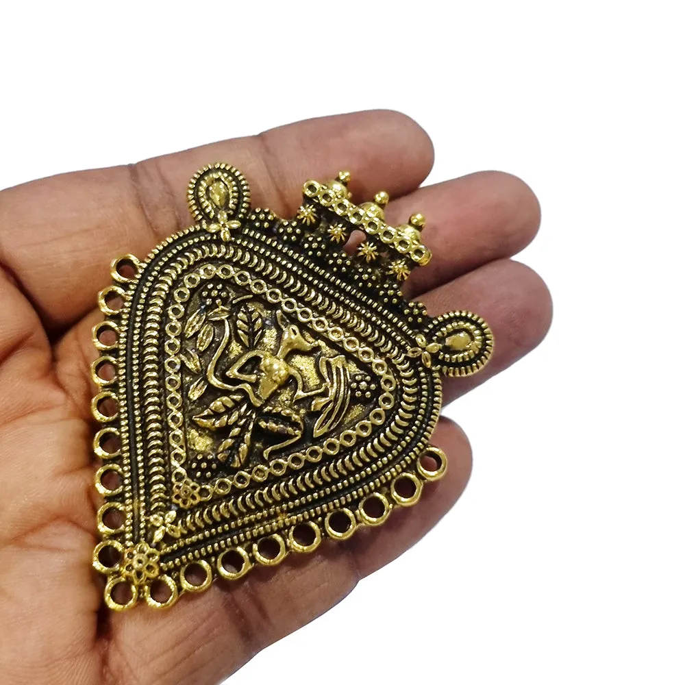 2 Pcs Pkg. Gold Oxidized big size pendant in size about 55x68mm