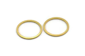 23mm Circle Connector, 12 Gold Plated Brass Circle Connectors (23x1.3x1mm) A3782