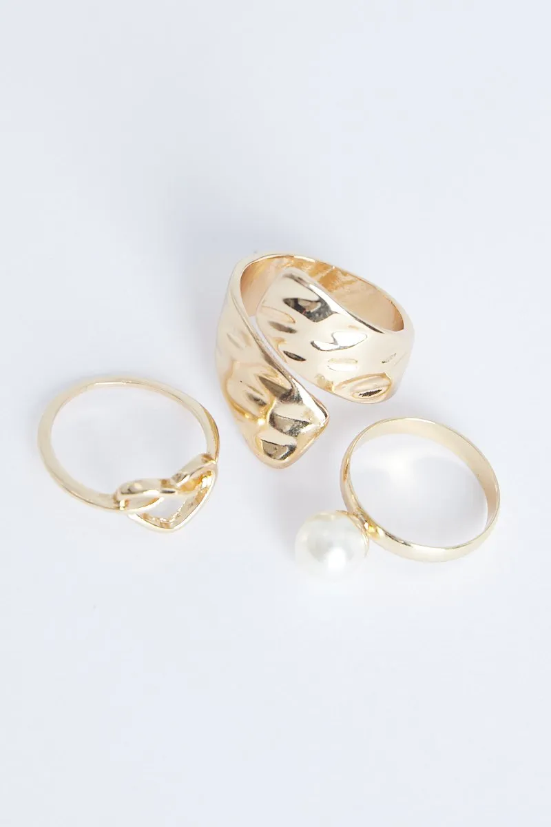 3 Pack Gold Rings - Stormy