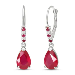 3.18 Carat 14K Solid White Gold Voyages Ruby Diamond Earrings