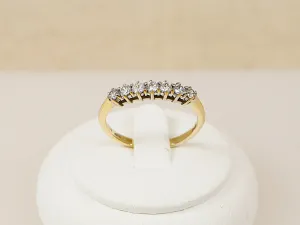 9ct Gold 7 x Stone CZ Half Eternity Ring