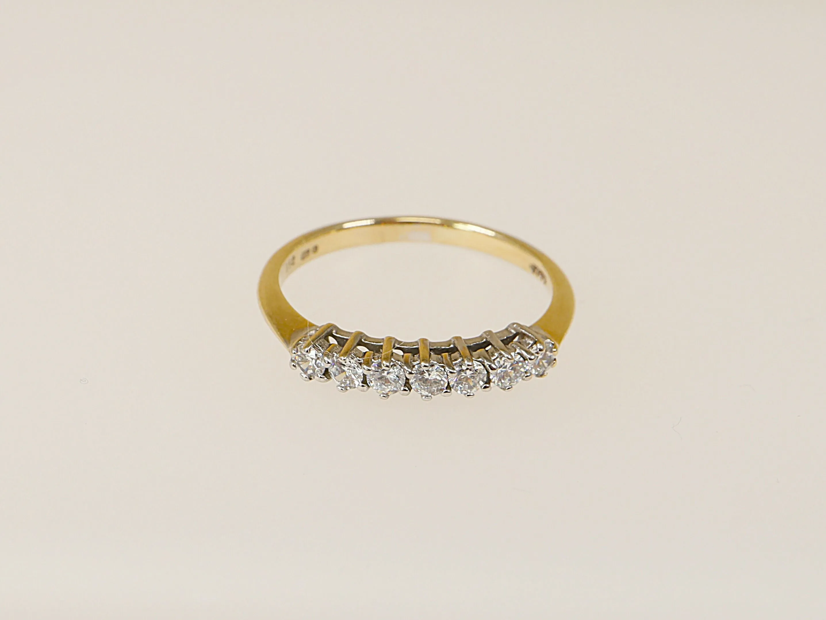 9ct Gold 7 x Stone CZ Half Eternity Ring