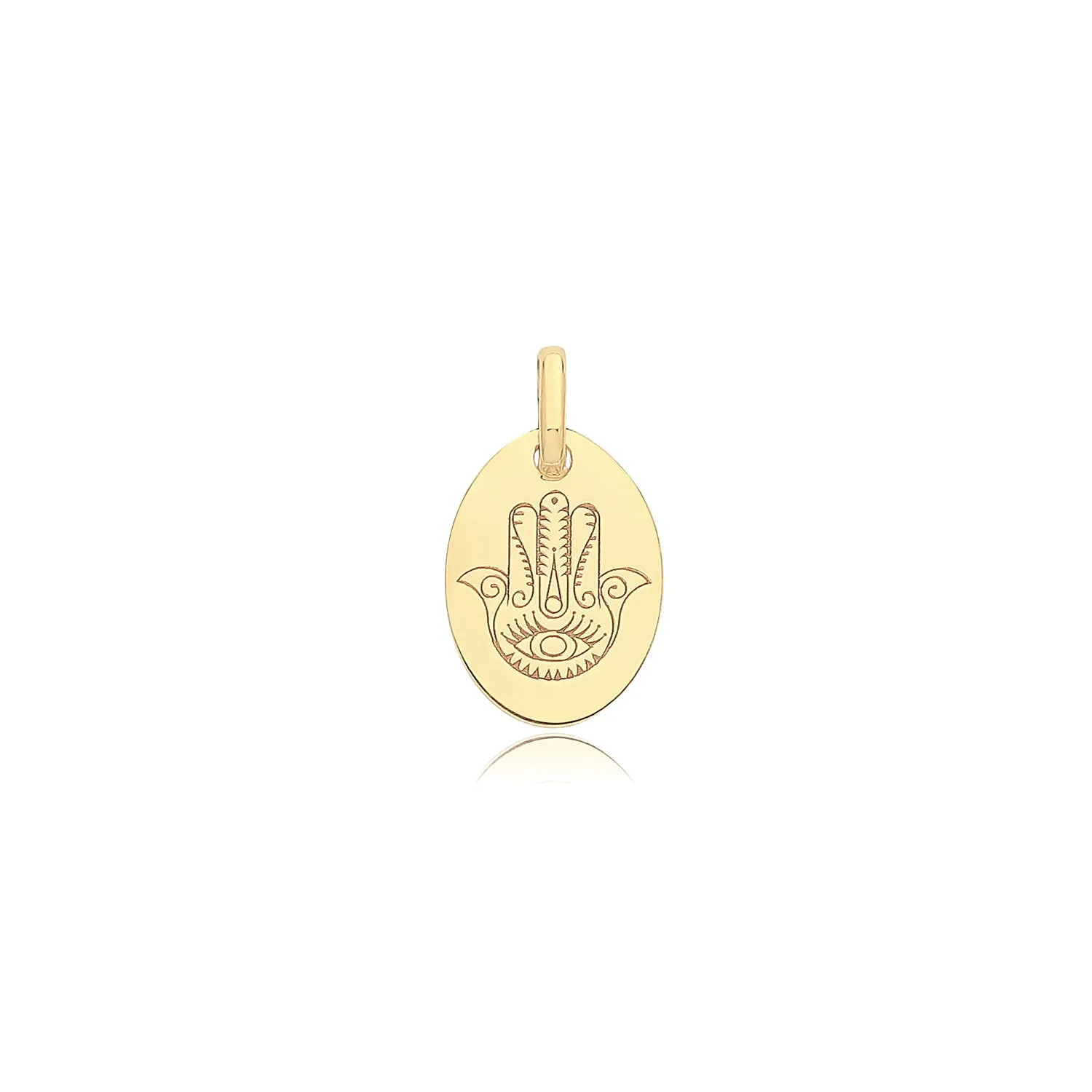 9CT GOLD ENGRAVED HAMSA PENDANT