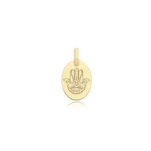 9CT GOLD ENGRAVED HAMSA PENDANT