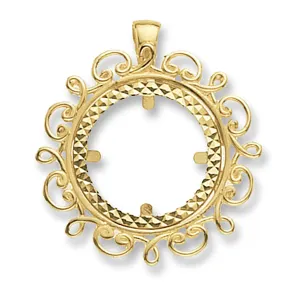 9CT GOLD FULL COIN MOUNT PENDANT