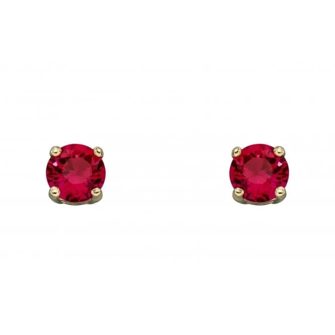 9ct July Created Ruby 4mm Stud Earrings GE2332