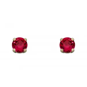 9ct July Created Ruby 4mm Stud Earrings GE2332