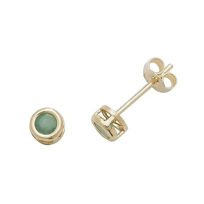 9ct  Yellow  Gold  Emerald  Stud  Earrings  ES425EM