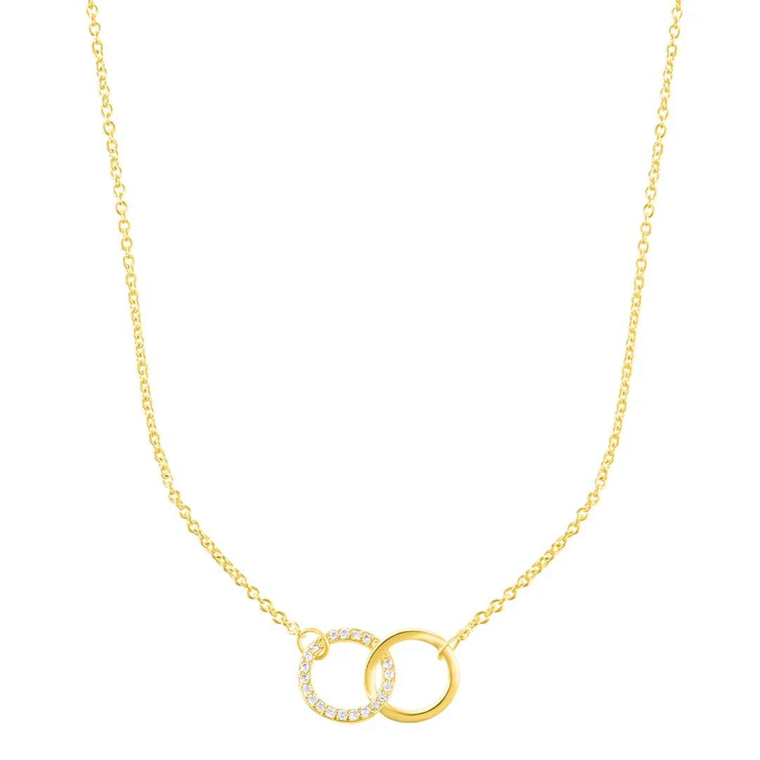 Adjustable Pave CZ Rings Necklace