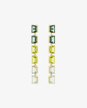 Amalfi Emerald Cut Green Ombre Midi Drop Earrings