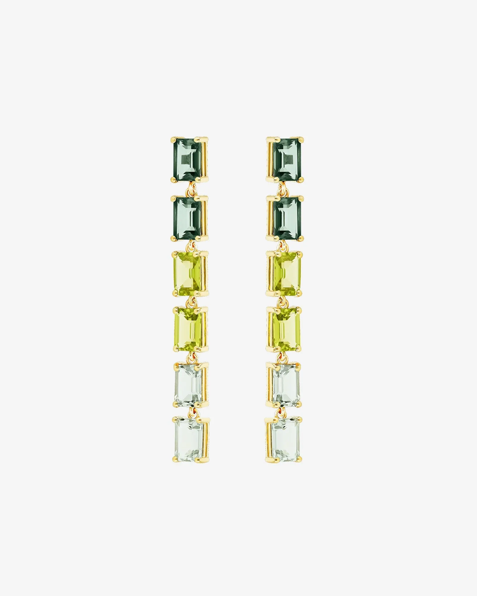 Amalfi Emerald Cut Green Ombre Midi Drop Earrings