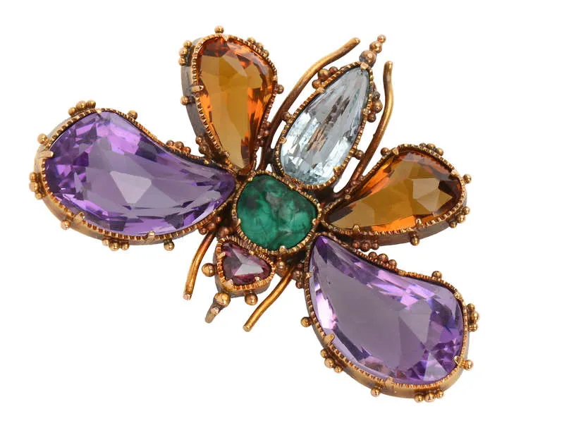 Amethyst Georgian Gemstone Butterfly