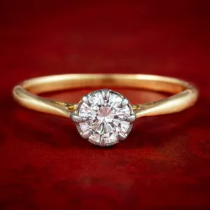 Antique Edwardian Diamond Solitaire Ring 0.70ct Diamond