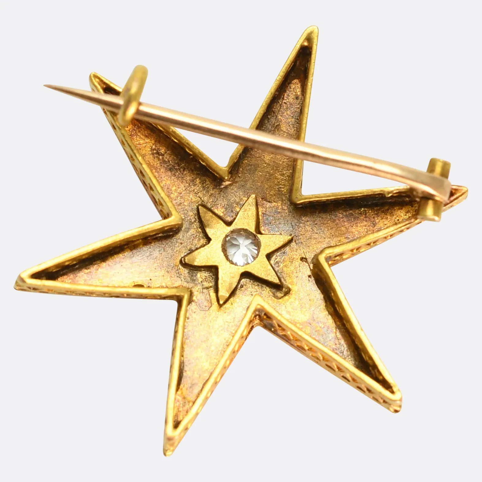 Antique French Diamond Star Brooch