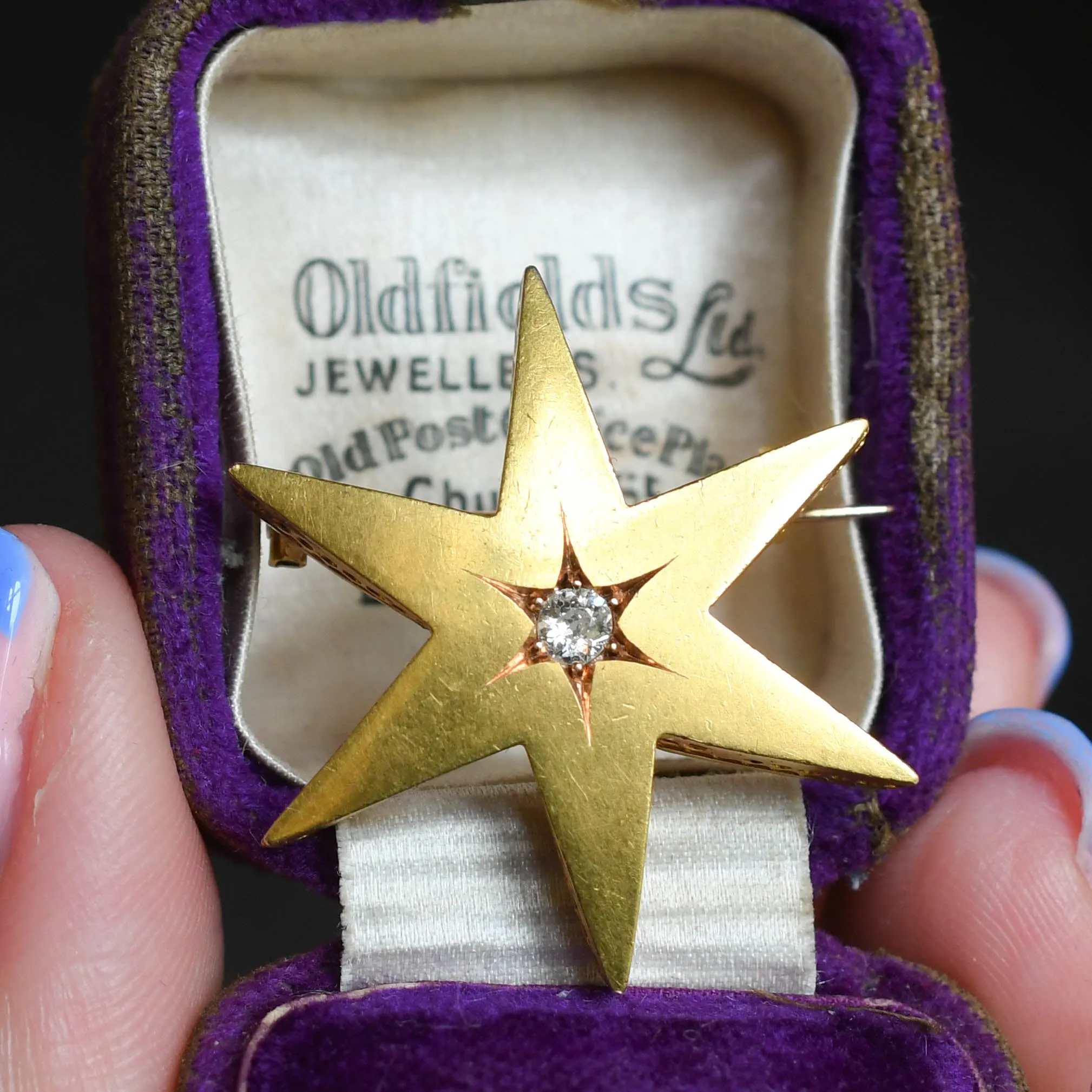 Antique French Diamond Star Brooch