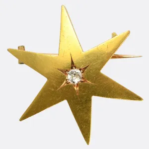 Antique French Diamond Star Brooch