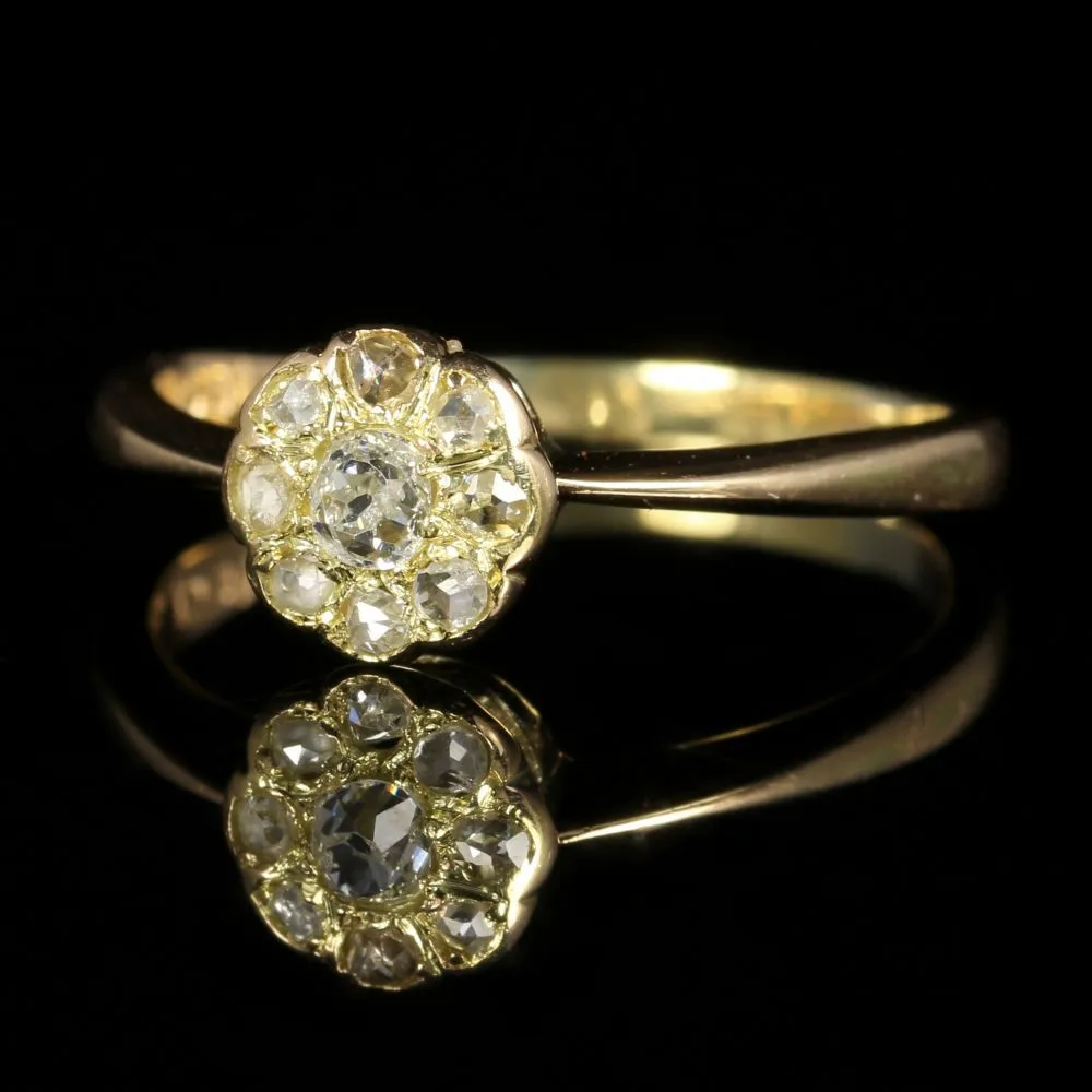 Antique Victorian Diamond Cluster Ring Engagement Ring Circa 1880