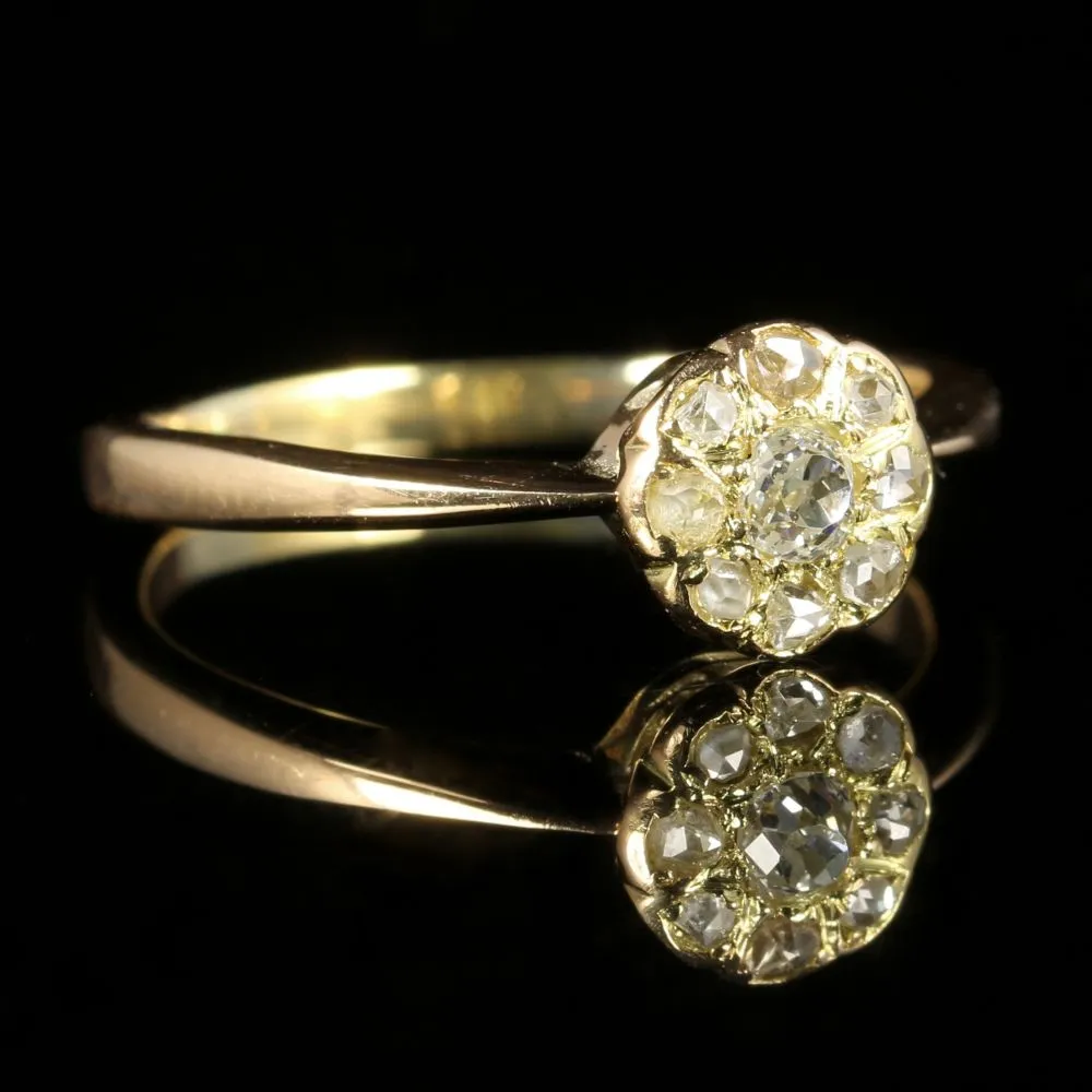 Antique Victorian Diamond Cluster Ring Engagement Ring Circa 1880