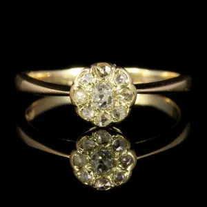 Antique Victorian Diamond Cluster Ring Engagement Ring Circa 1880