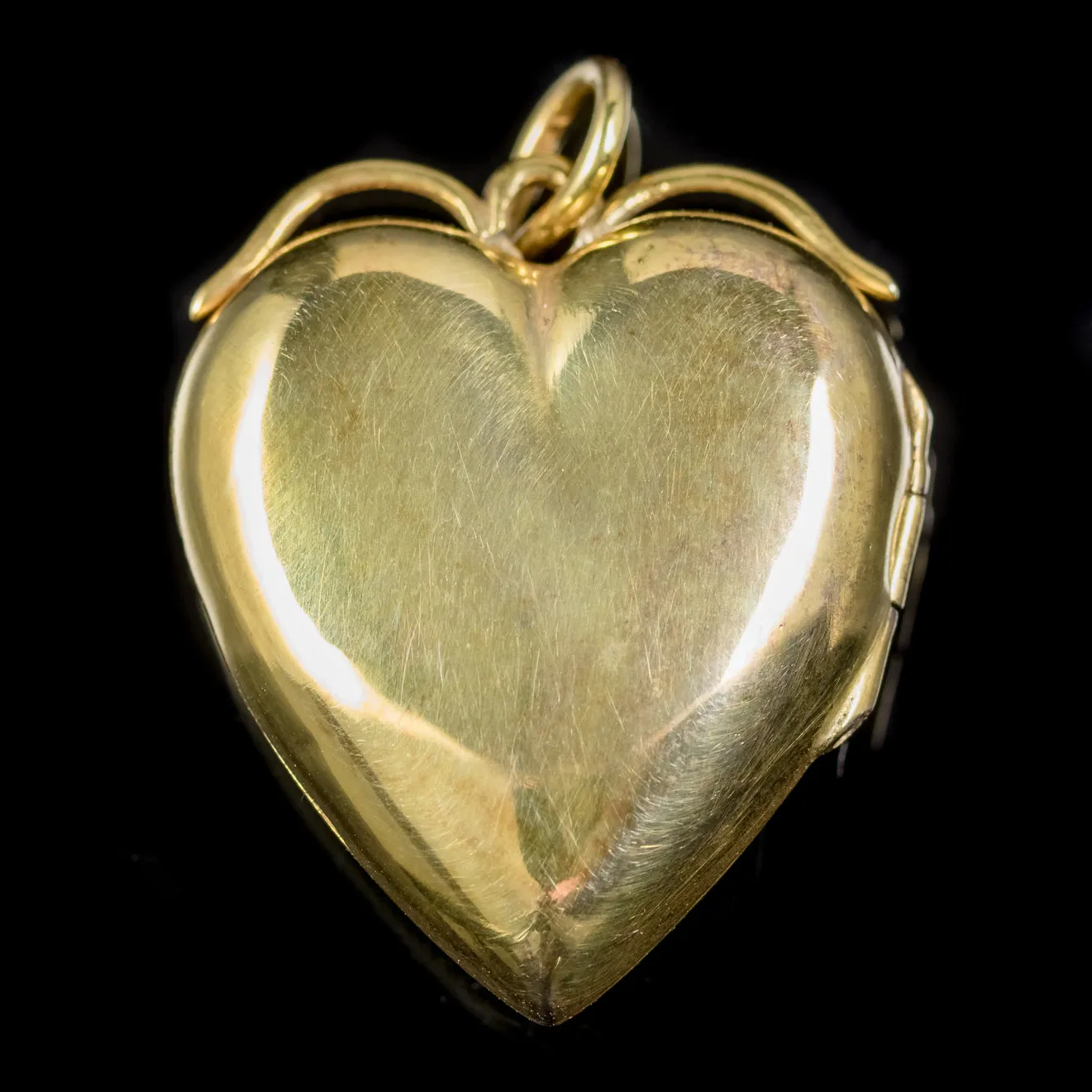 Antique Victorian Diamond Opal Heart Locket 18Ct Gold Circa 1900