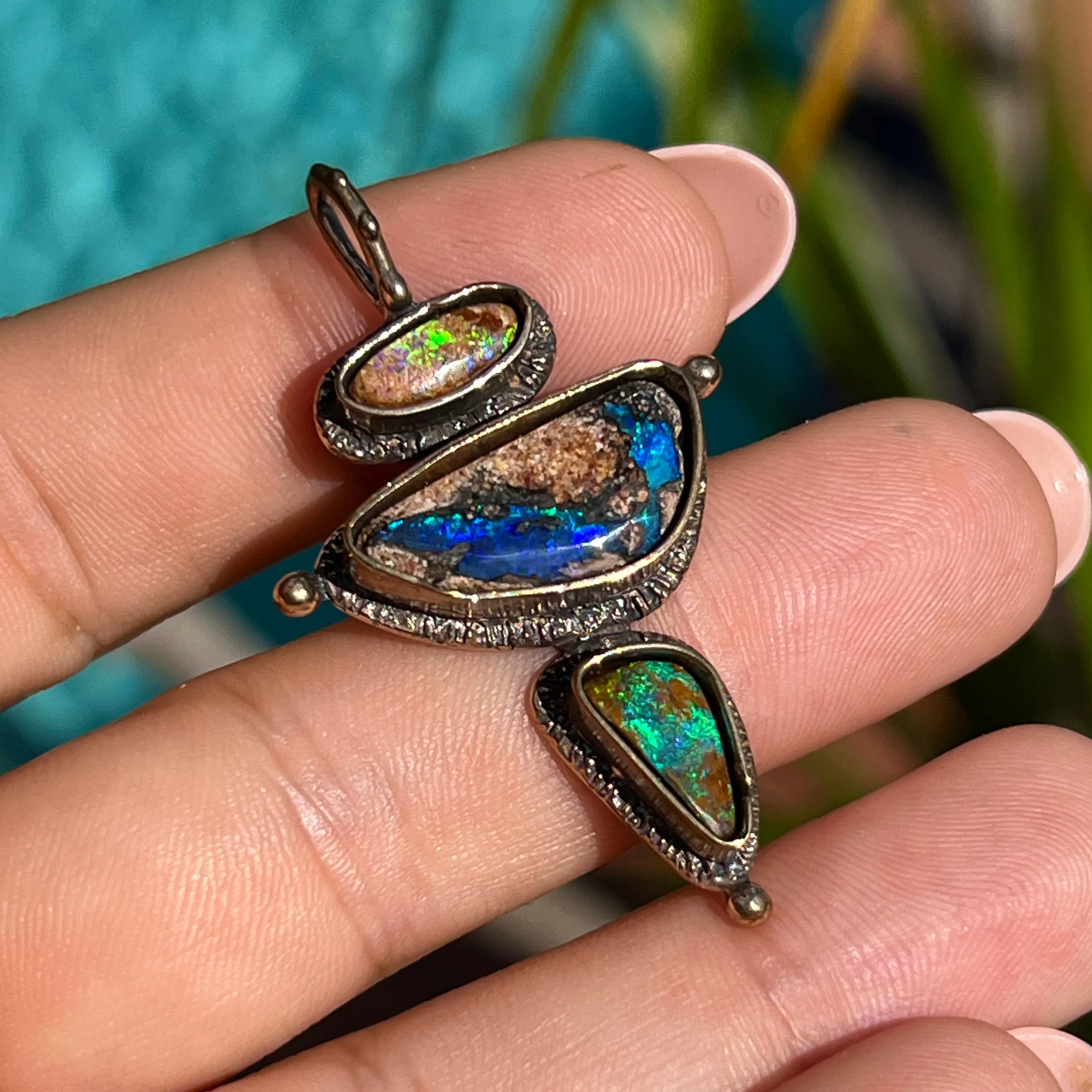 AVAILABLE PRE-ORDER- Boulder Opal Bronze Pendant