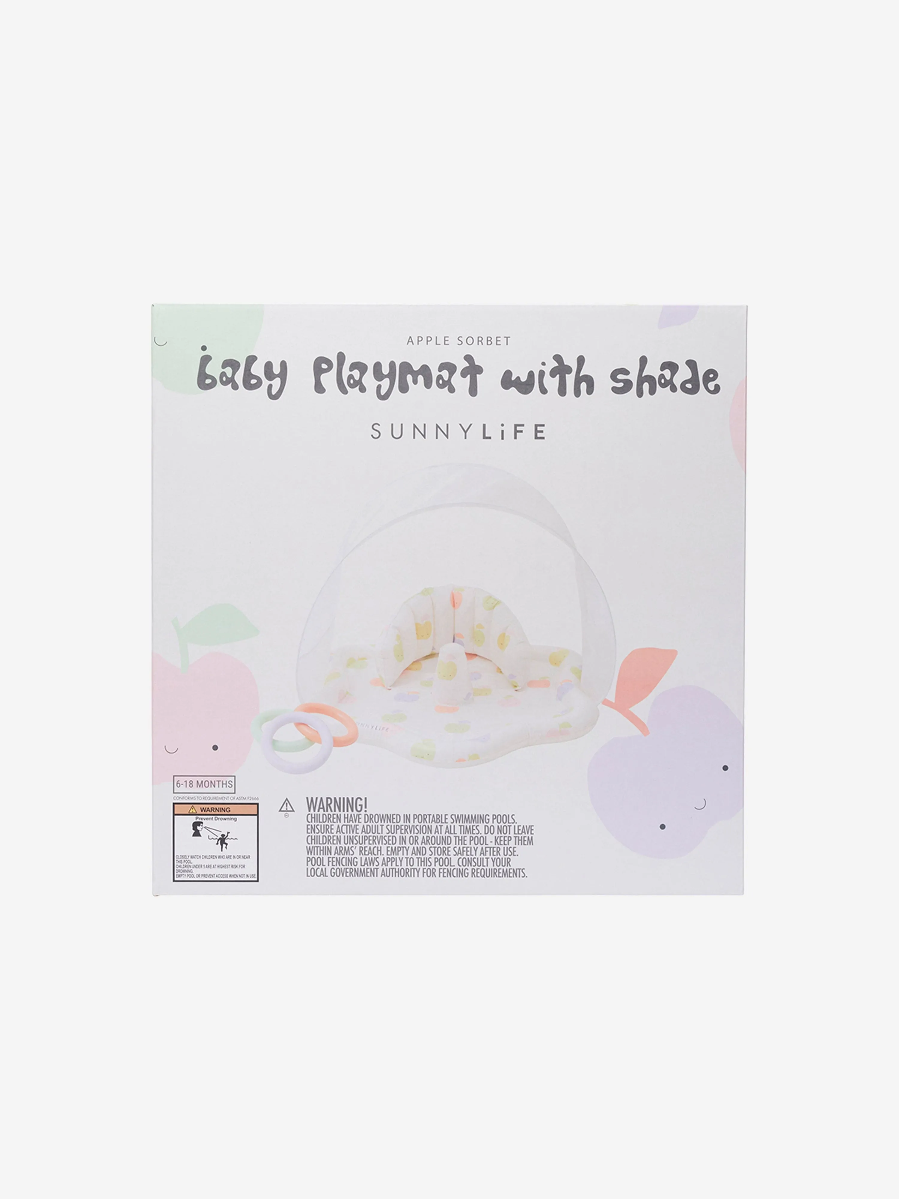 Baby Apple Sorbet Playmat with Shade in White (76cm)