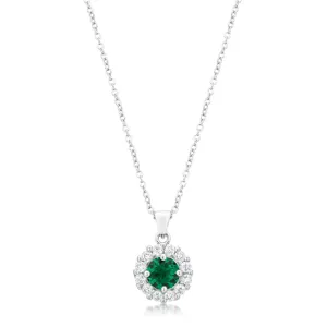 Belle Emerald Green Round Pendant | 3.2ct