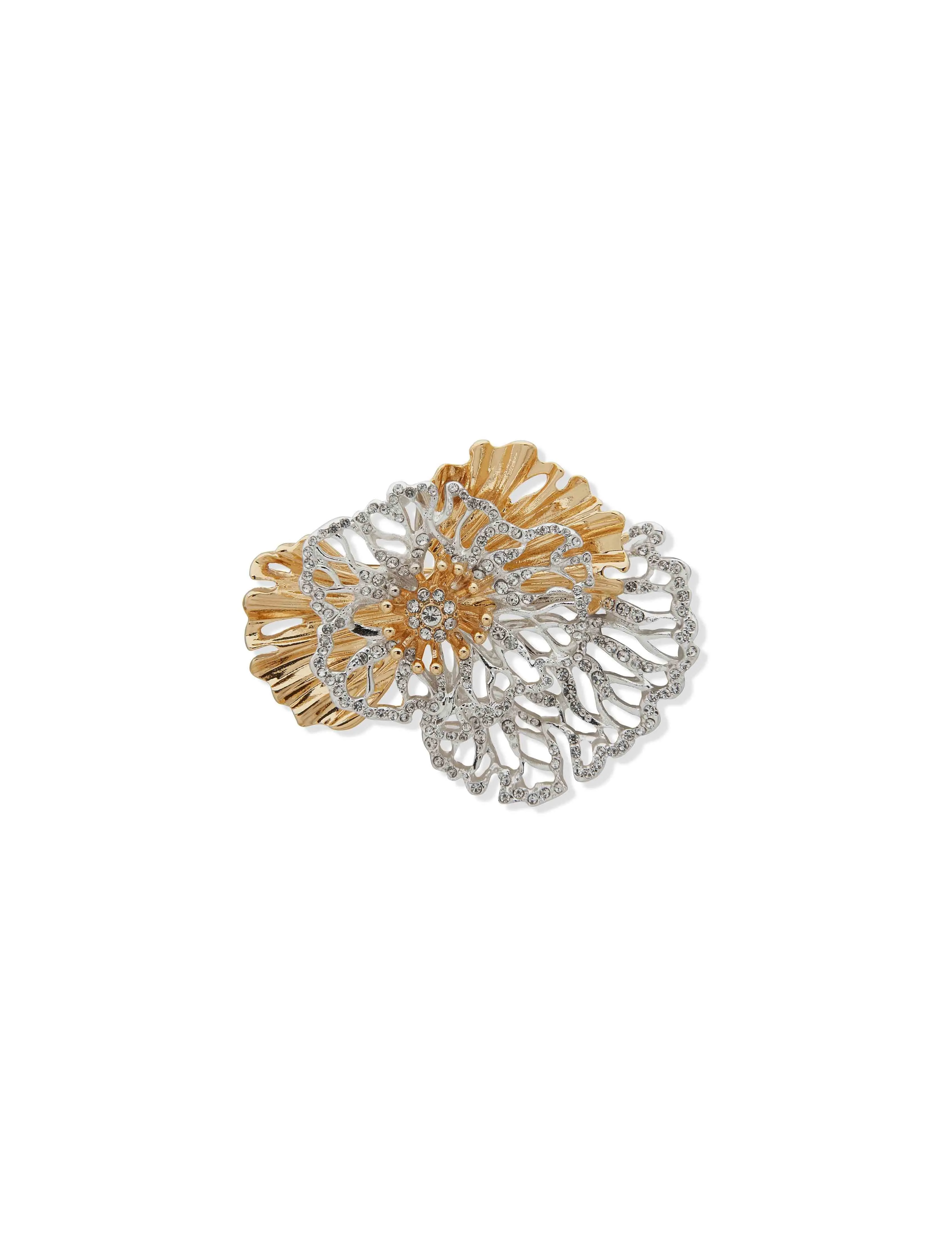 Boxed Flower Pin-Gold/Silver