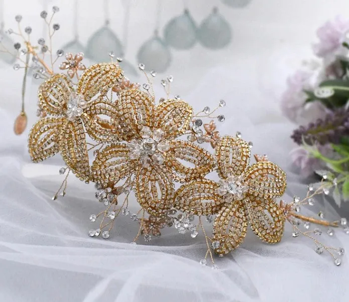 Bridal Hair Brooch Rhinestone HBR-050