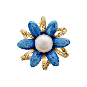 Brooch-Pearl and Diamond (Enamel)