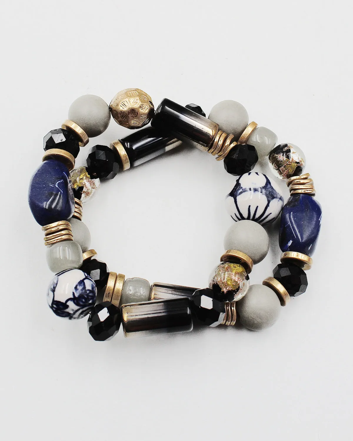 Ceramic Beaded Double Layered Bracelet